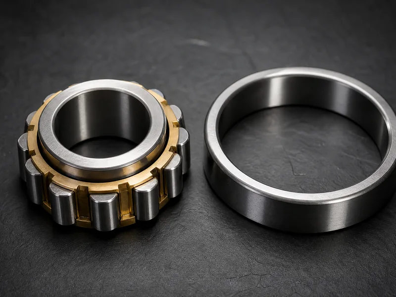 A brass cage cylindrical roller bearing and outer ring
