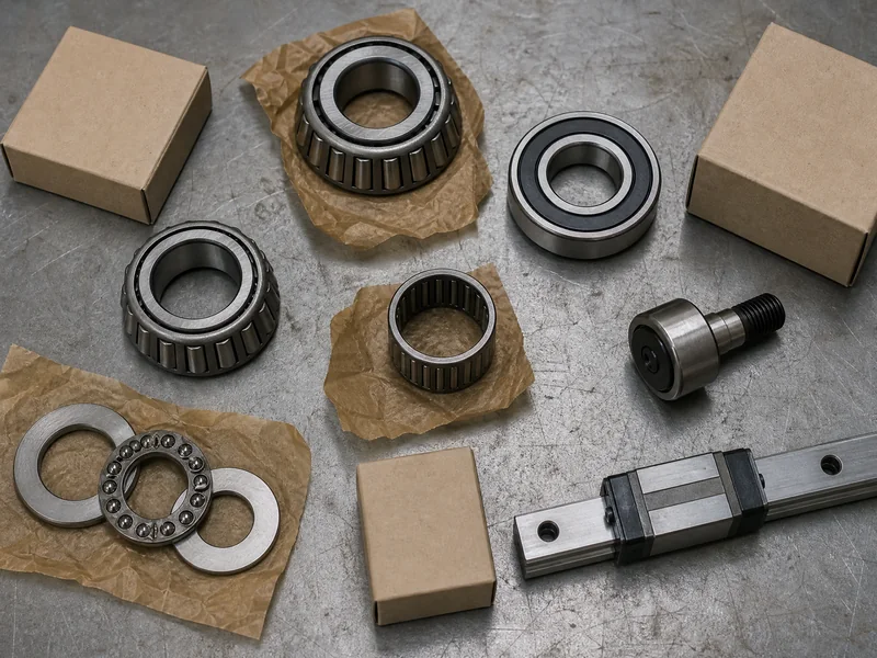 A mixed lot of tapered, needle, thrust and linear bearings