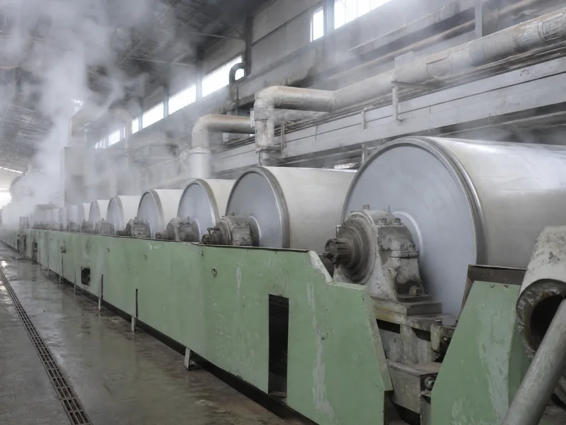 The steaming dryer section of a paper machine